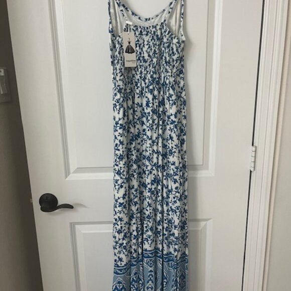 Blue print Midi sundress size small - Picture 5 of 5